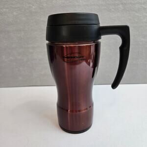 THERMOCafe by Thermos Coffee Travel Tumbler with Handle Brown Enamel 16 oz.
